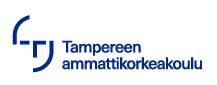 Tampereen amattikorkea koulu kirjoittu tumman sinisellä. Vieressä logo.