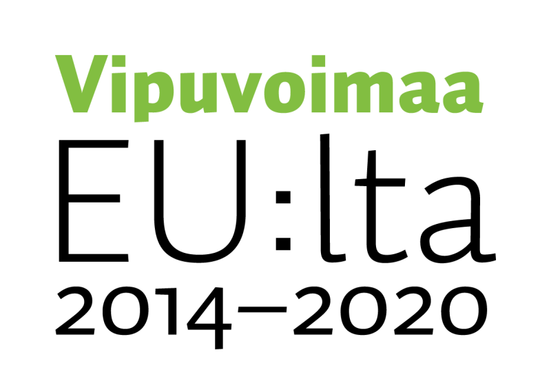 Vipuvoimaa on kirjoitettu vihreällä. EU.lta 2014-2020 mustalla