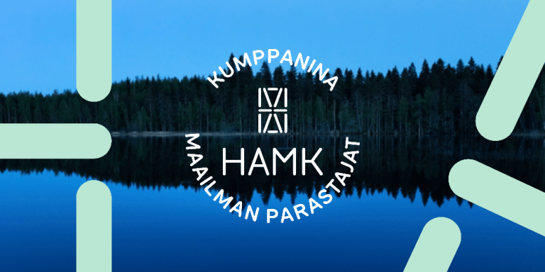 Kumppanina Maailman parastajat -logo, taustalla järvimaisema iltahämärässä.