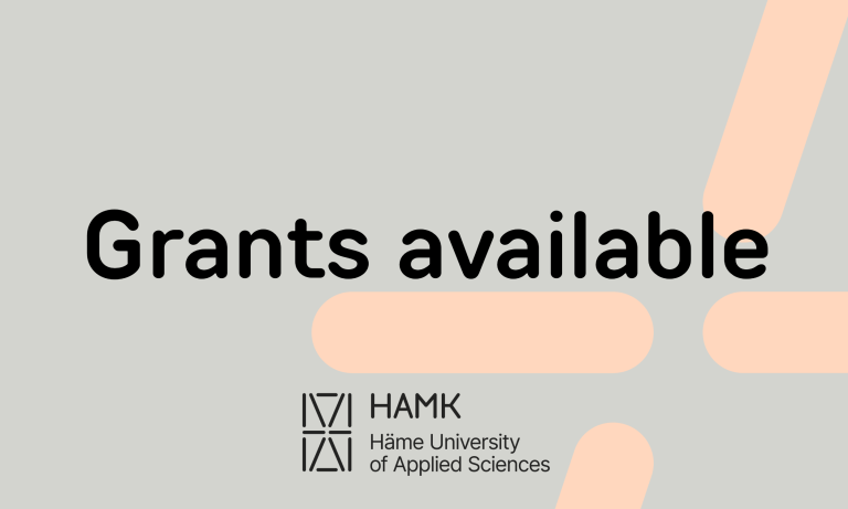 Grants available text and HAMK´s logo