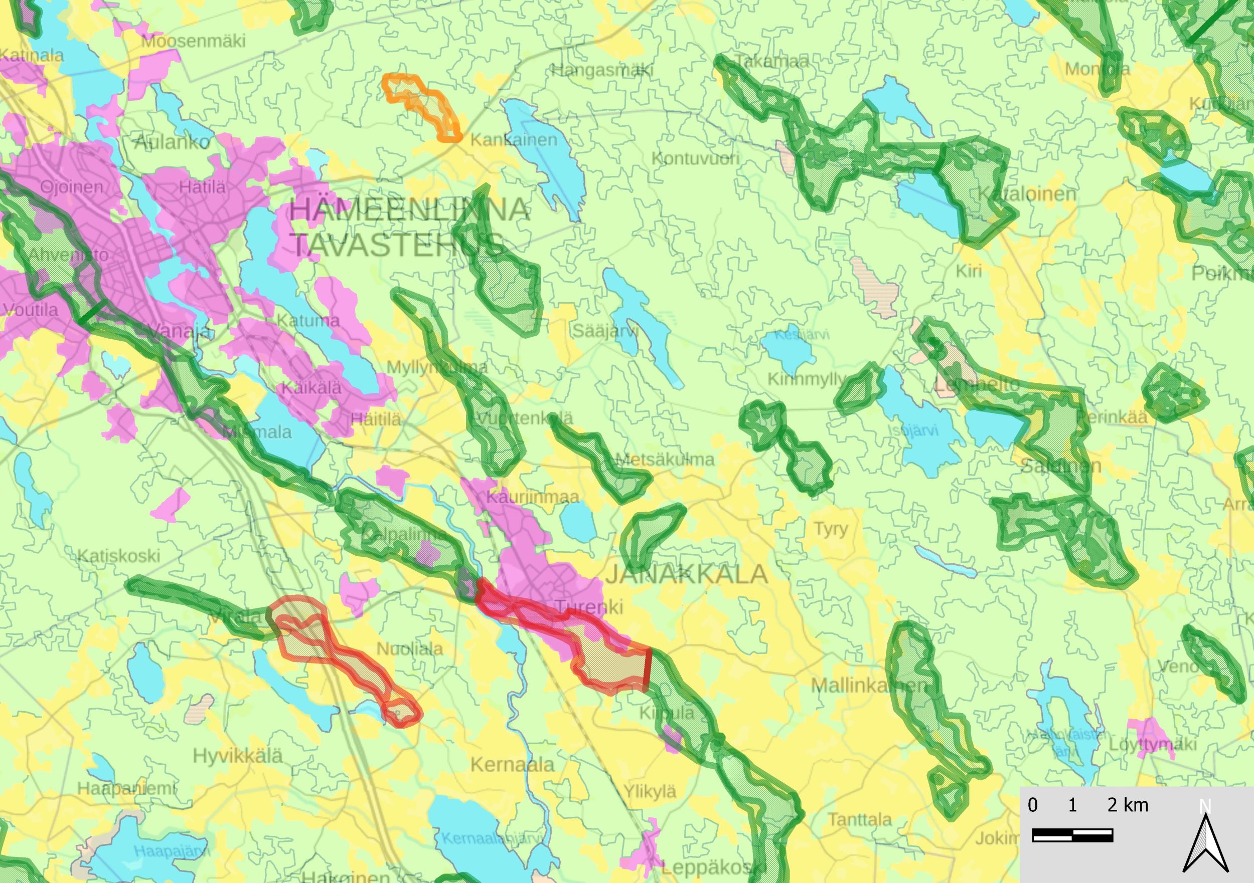 Maartokartta värillisin painotuksin