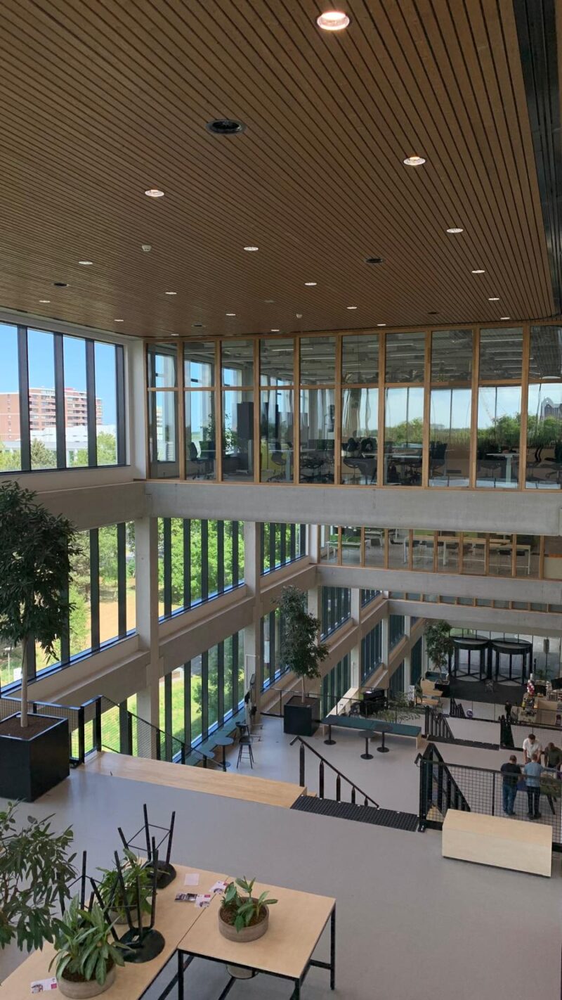 Inside the Fontys building. A big hall.
