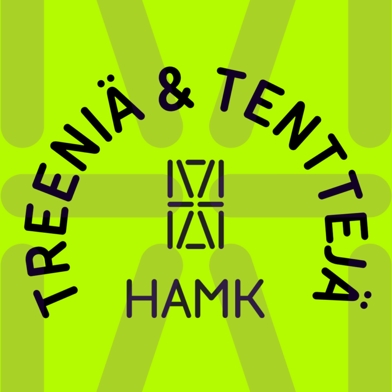 Profiilikuva, jossa HAMKin logo ja podcastin nimi Treenejä & tenttejä.