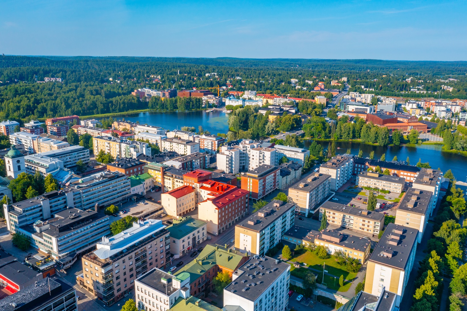 Aerial view of Finnish town Hämeenlinna