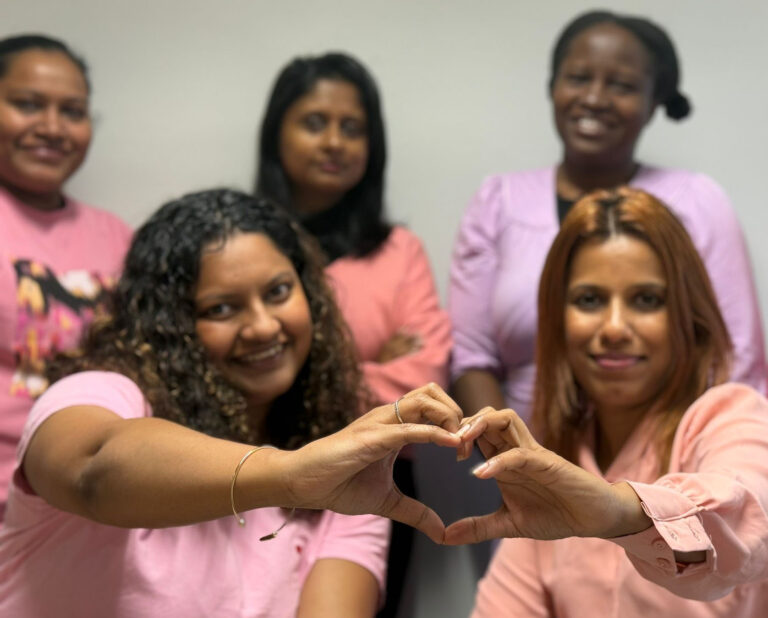 The founders of Flow Free: Biyanca and Nilmini in the front. Semini, Iresha and Kehinde behind them