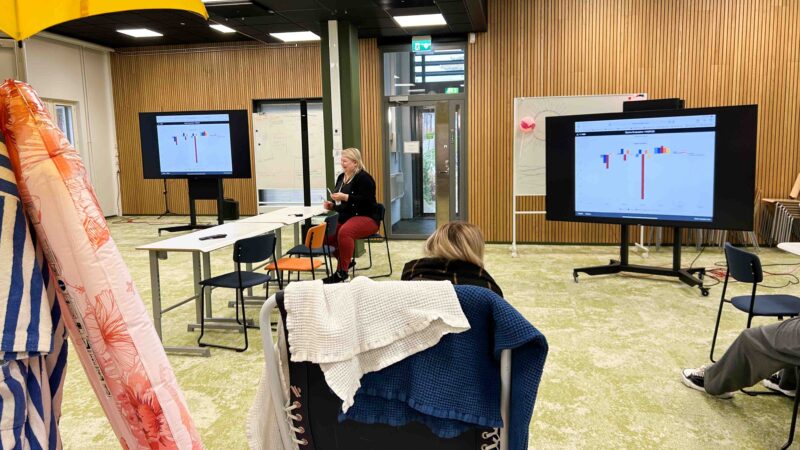 Business graphs on a screen