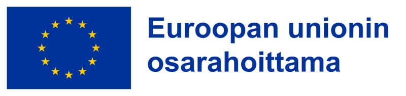 Euroopan unionin lippu ja teksti "Euroopan unionin osarahoittama".